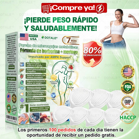 𝑫𝑶𝑻𝑨𝑳𝑬® Parche de Microagujas Nano Avanzado 10 en 1 con Moringa, Berberina y NAD+(𝐒𝐨𝐥𝐨 𝐮𝐧𝐚 𝐯𝐞𝐳 𝐚𝐥 𝐝í𝐚, 𝐜𝐚𝐦𝐛𝐢𝐨𝐬 𝐯𝐢𝐬𝐢𝐛𝐥𝐞𝐬 𝐞𝐧 𝟕 𝐝í𝐚𝐬) ✅ 𝐏𝐚𝐫𝐚 𝐨𝐛𝐞𝐬𝐢𝐝𝐚𝐝, 𝐏𝐈𝐄𝐋 𝐅𝐋𝐎́𝐂𝐈𝐃𝐀, 𝐝𝐢𝐚𝐛𝐞𝐭𝐞𝐬, 𝐚𝐩𝐧𝐞𝐚 𝐝𝐞𝐥 𝐬𝐮𝐞ñ𝐨, 𝐩𝐫𝐨𝐛𝐥𝐞𝐦𝐚𝐬 𝐚𝐫𝐭𝐢𝐜𝐮𝐥𝐚𝐫𝐞𝐬 𝐲 𝐦á𝐬
