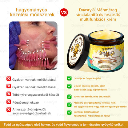 Daasry® Méhméreg Kezelő Krém, méhméreg peptidekkel, botulinum toxinnal, hialuronsavval és kollagénnel💧. Hatékonyan küzd a ráncok, finom vonalak, megereszkedés, terhességi csíkok és sötét foltok ellen — feszesítés, emelés és kiemelkedő eredmények!